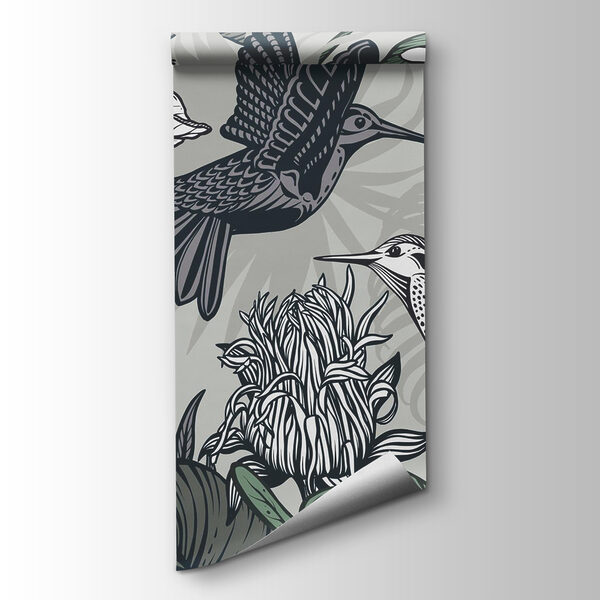 Bird flying over flowers