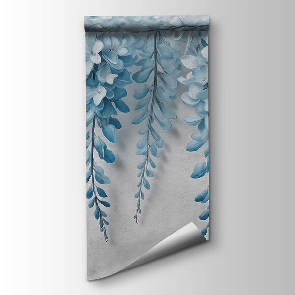 Branch with blue flowers