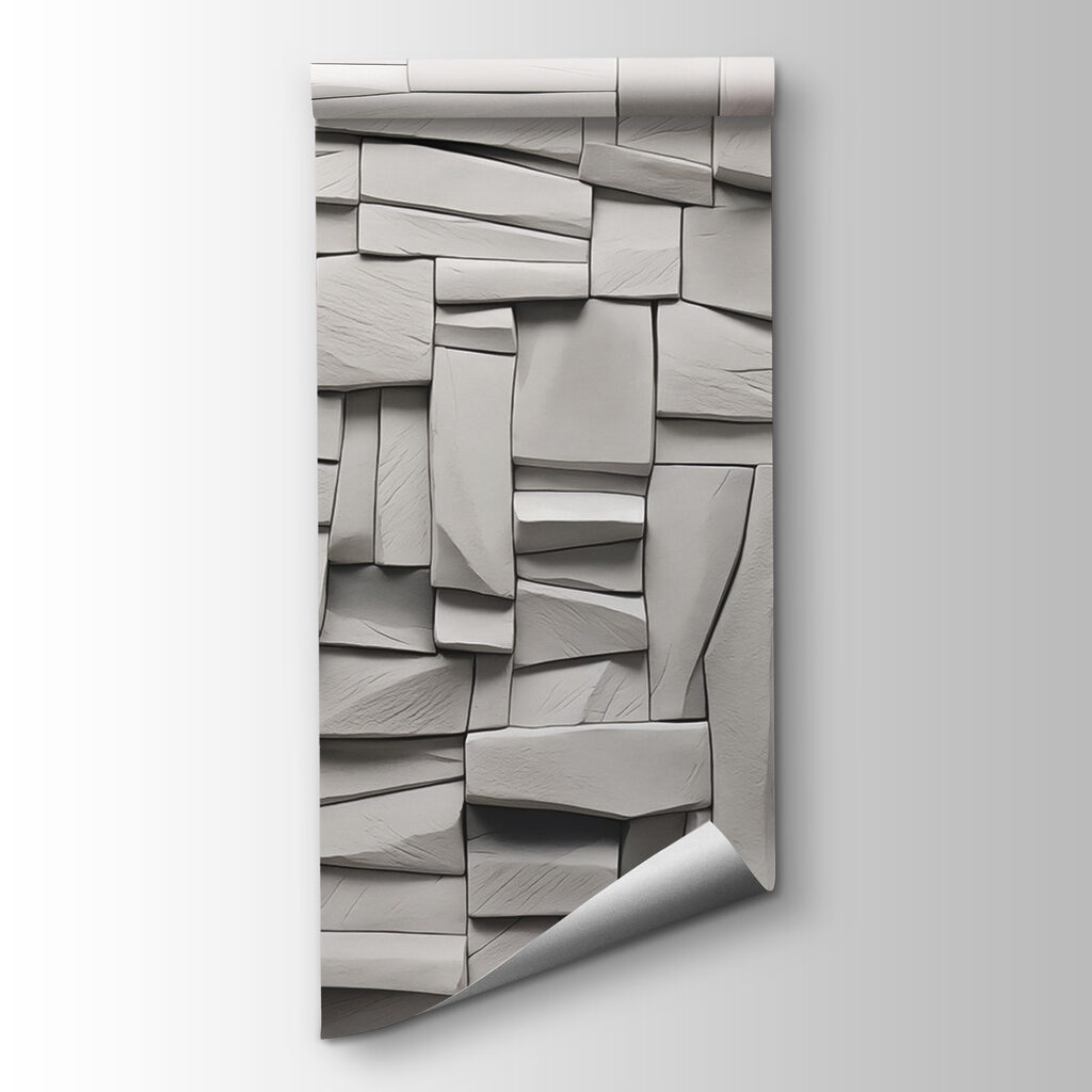 White wall with rectangles