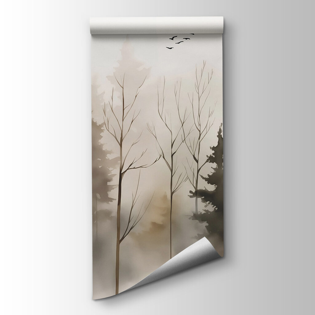 Group of trees in fog Group of trees in fog