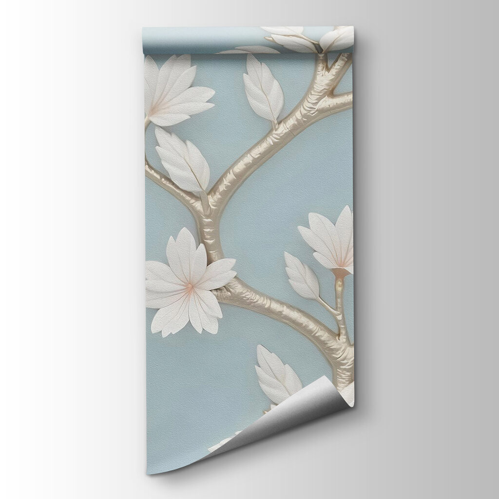 Tree with white leaves and flowers