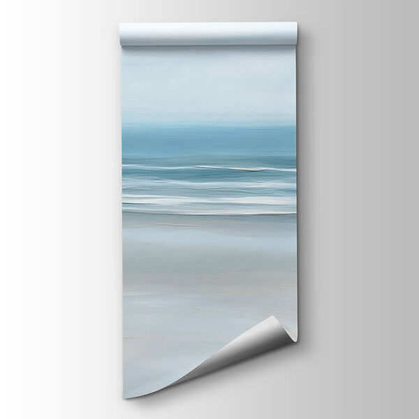 Beach with grass and waves Beach with grass and waves