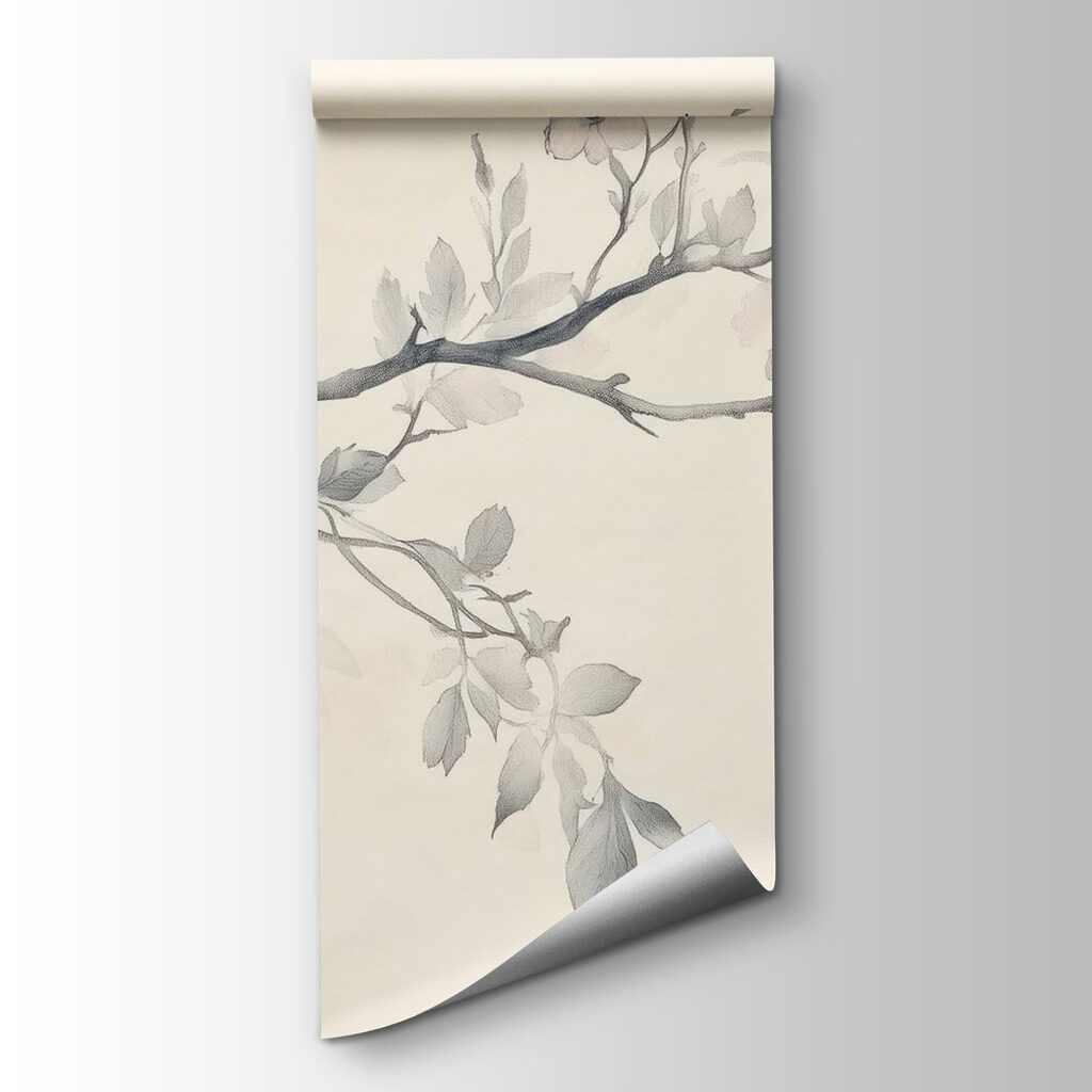 Branch with flowers and leaves