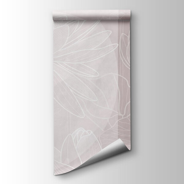 White flower drawing on a grey background White flower drawing on a grey background