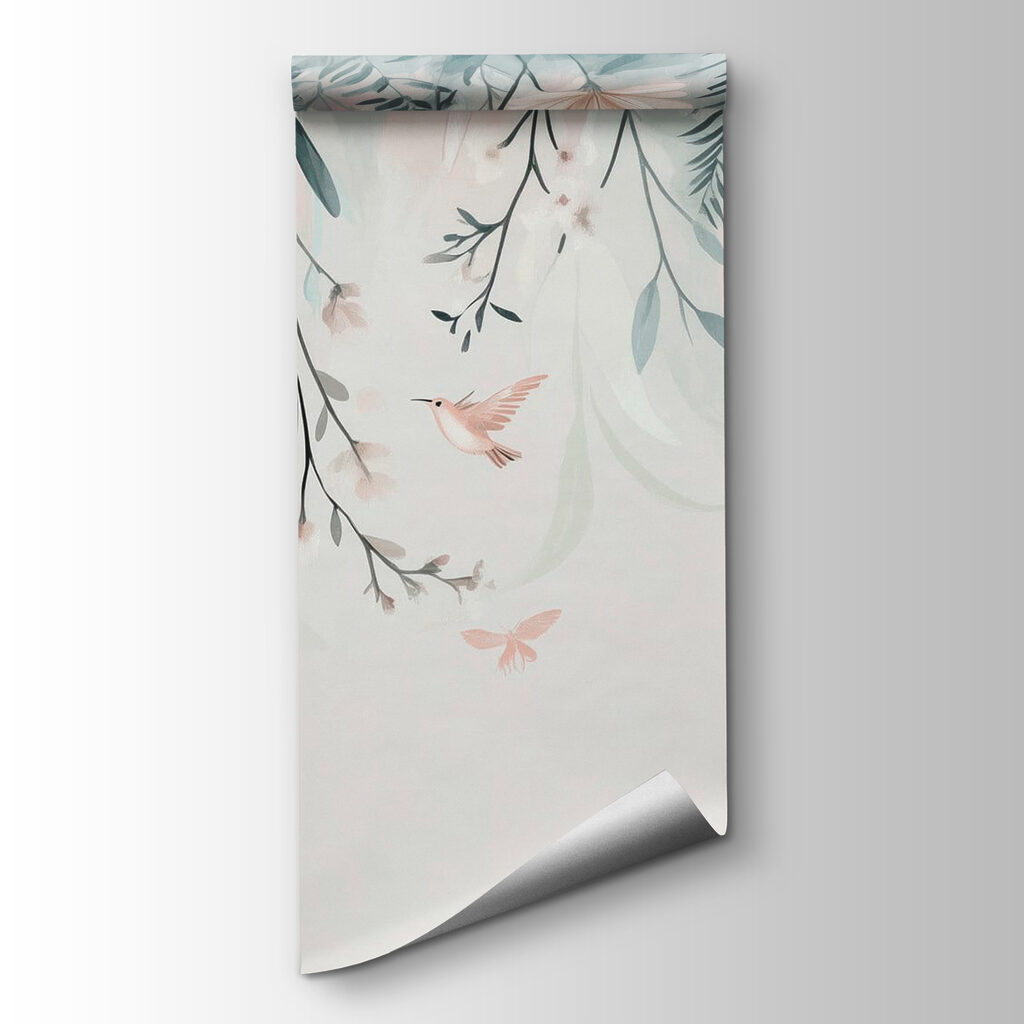 Bird flying over flowers