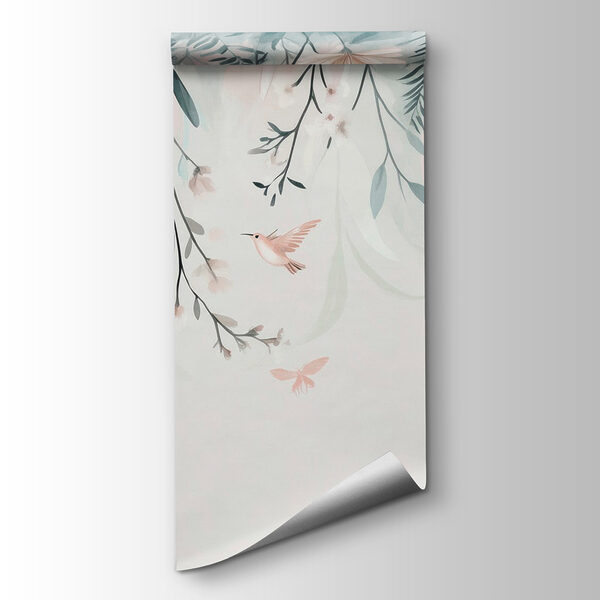 Bird flying over flowers