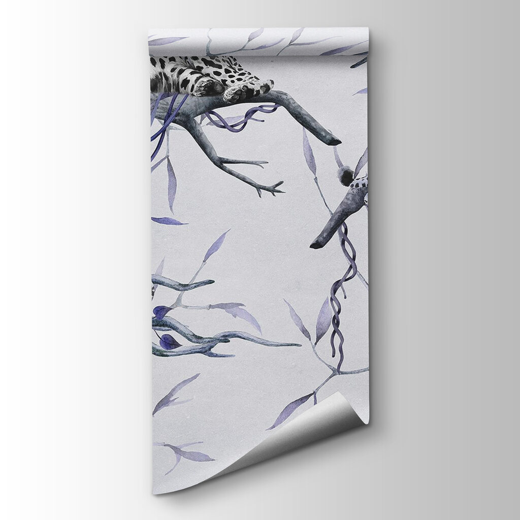 Group of leopards lying on branches