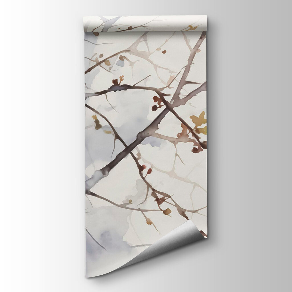 Watercolor of a tree branch with leaves on it Watercolor of a tree branch with leaves on it