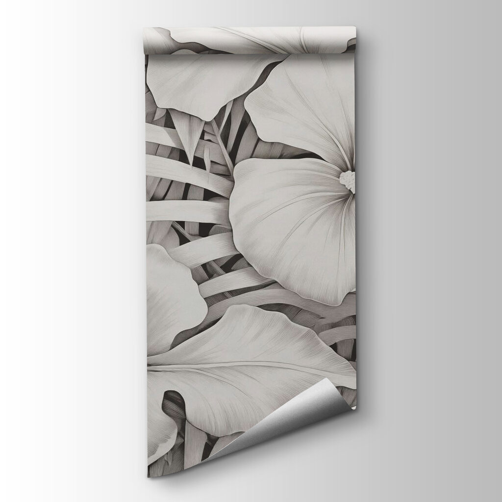 Lush foliage in monochrome tones