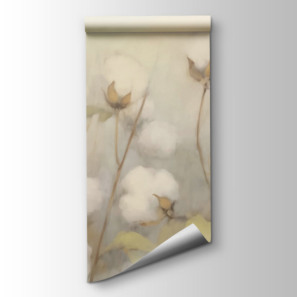 Painting of cotton flowers Painting of cotton flowers