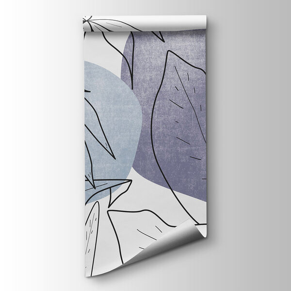 Drawing of leaves and a blue circle Drawing of leaves and a blue circle