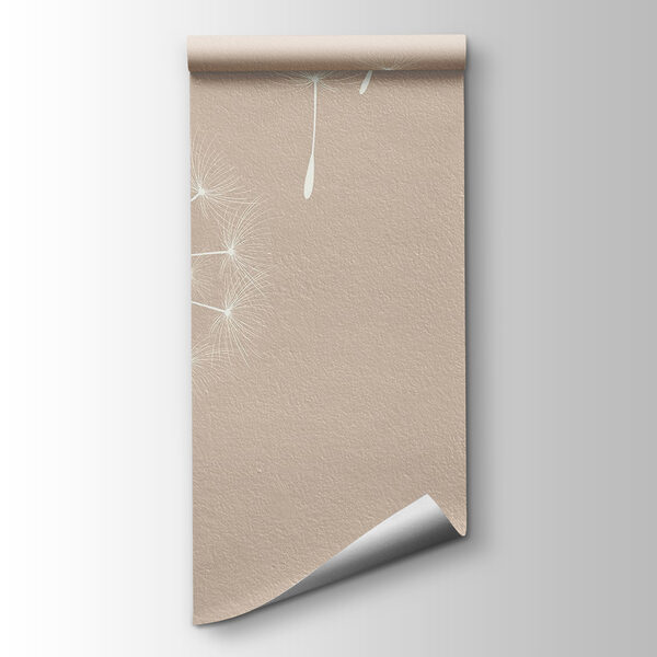 Dandelion seeds flying in the air