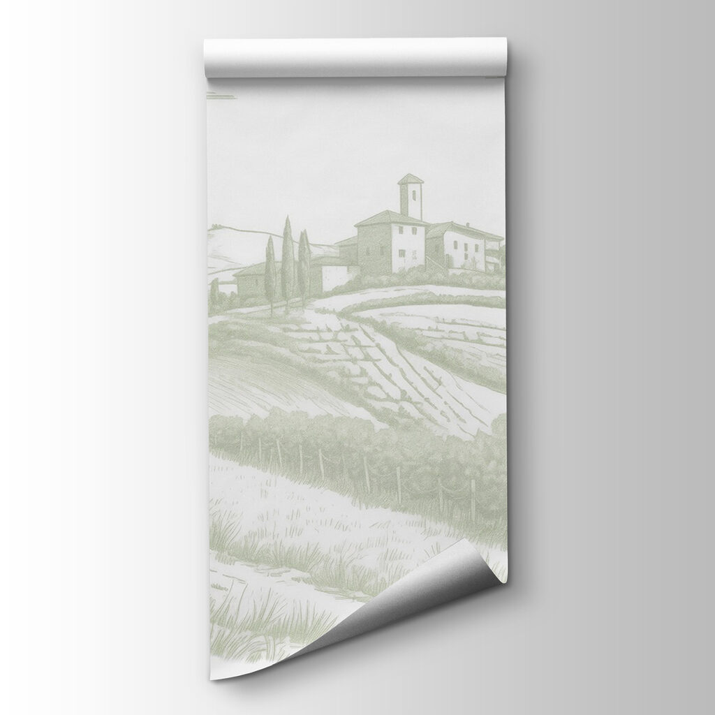 Landscape with a house and fields Landscape with a house and fields