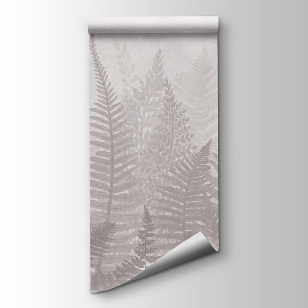 Fern leaves in a foggy environment