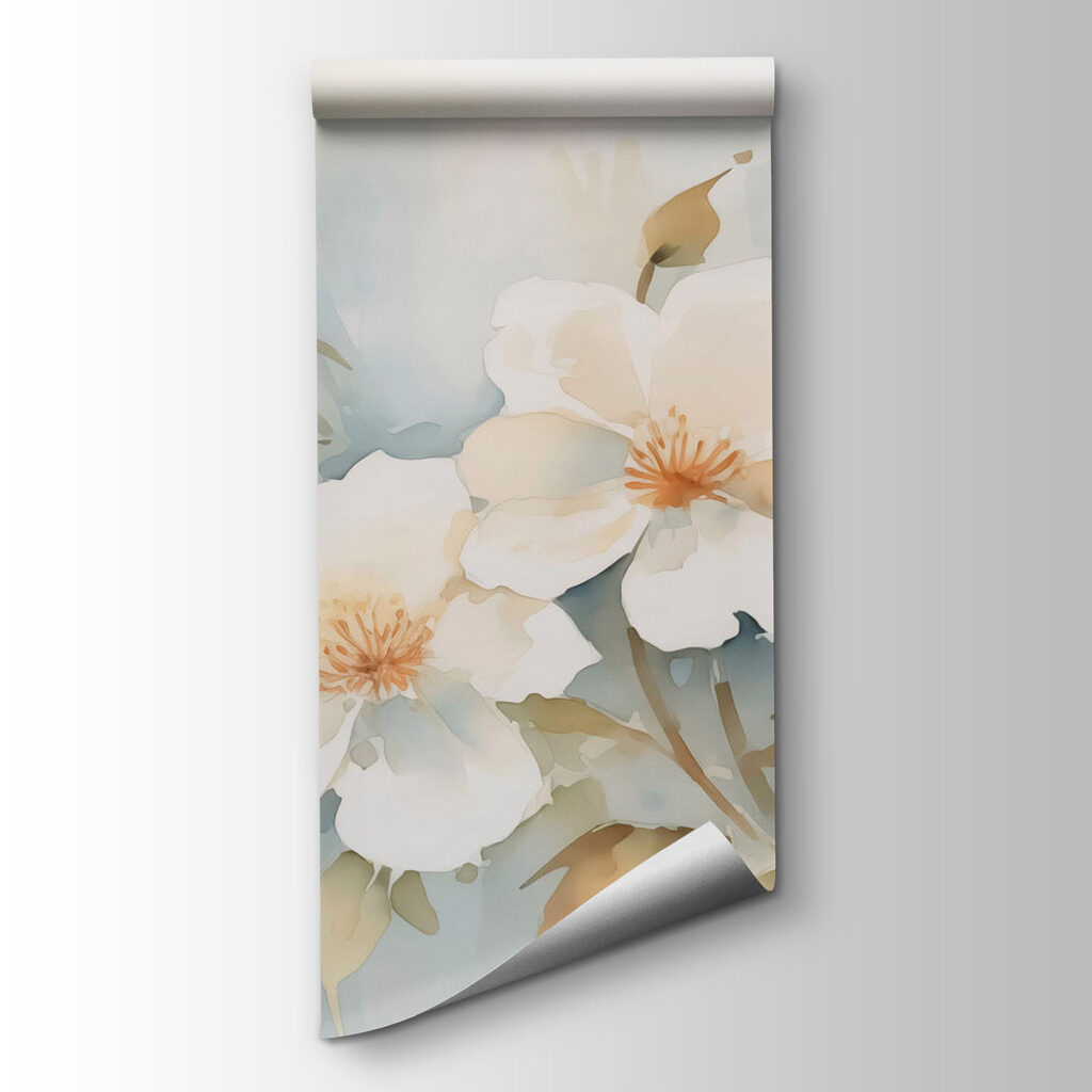 Painting of white flowers Painting of white flowers