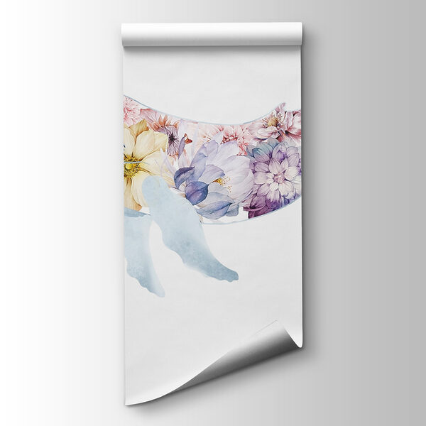 Whale with flowers on it