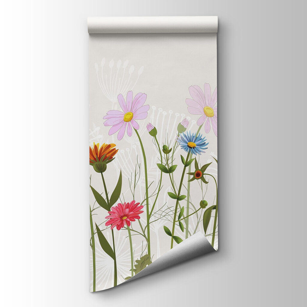 Row of colorful flowers Row of colorful flowers