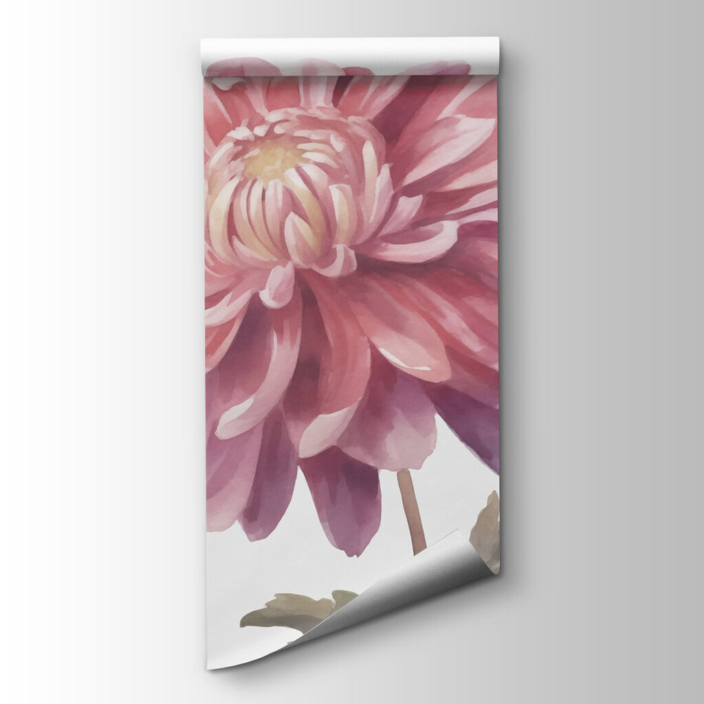 Pink flower with green leaves Pink flower with green leaves