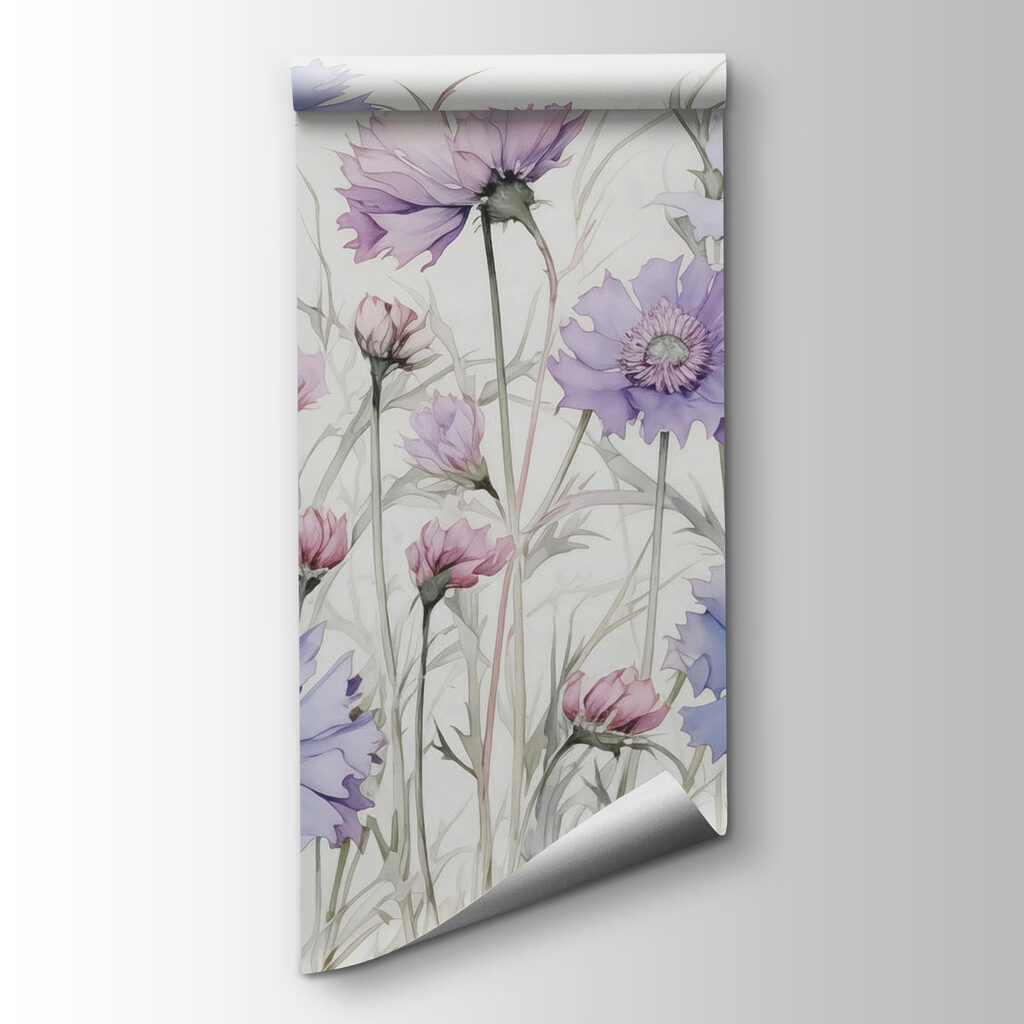 Painting of flowers on a white background Painting of flowers on a white background