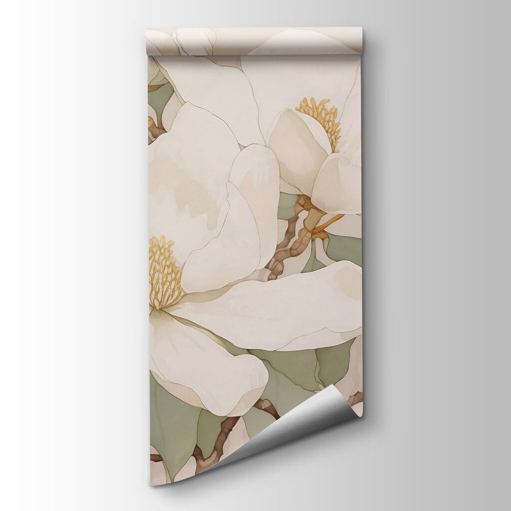 Painting of white flowers Painting of white flowers