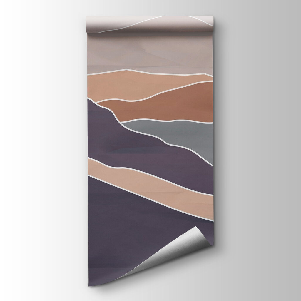 Mountain range with white lines