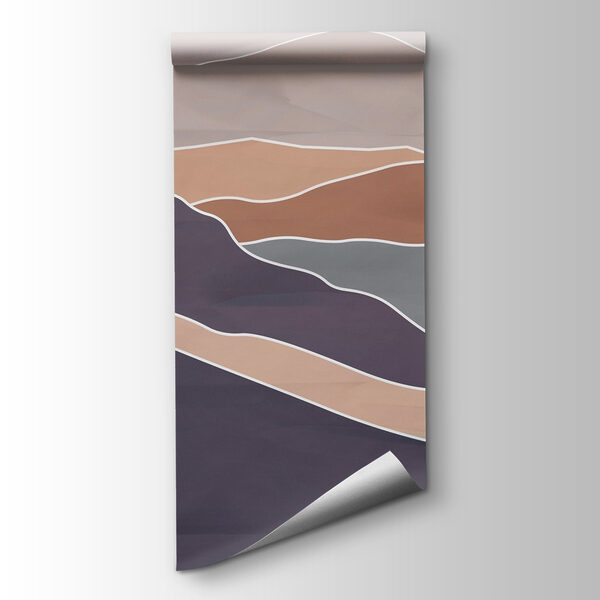 Mountain range with white lines