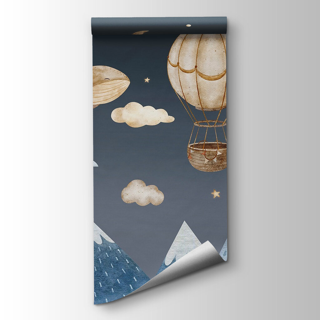 Whale and hot air balloon in the sky Whale and hot air balloon in the sky