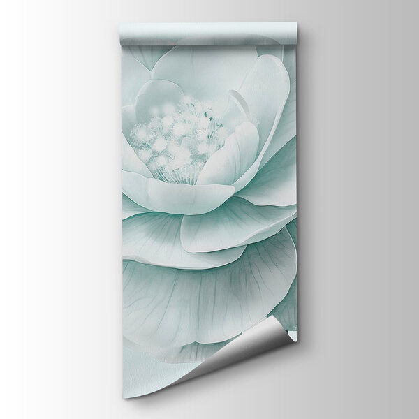 White flower with green leaves