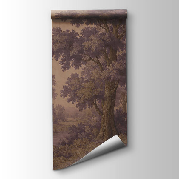 Painting of trees and a river