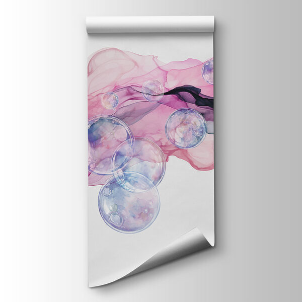 Group of bubbles in a pink and purple liquid Group of bubbles in a pink and purple liquid