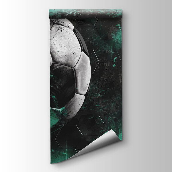 Football ball on a green and black background