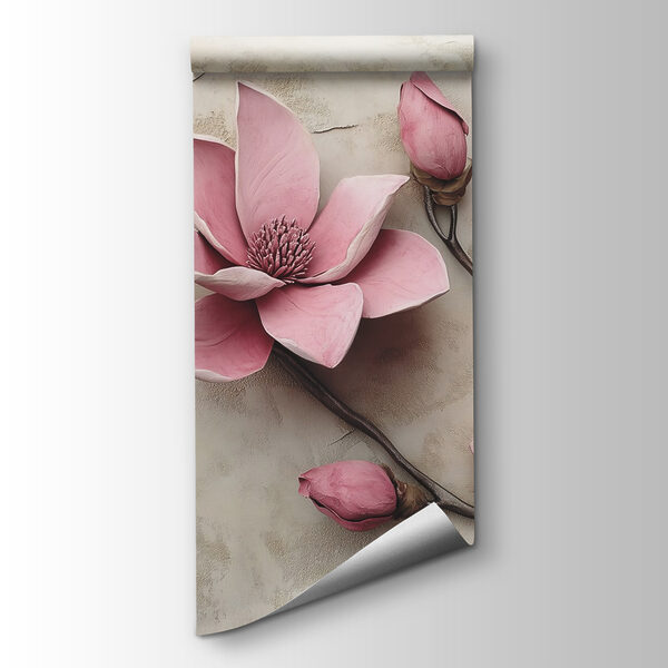 Group of pink flowers on a white surface