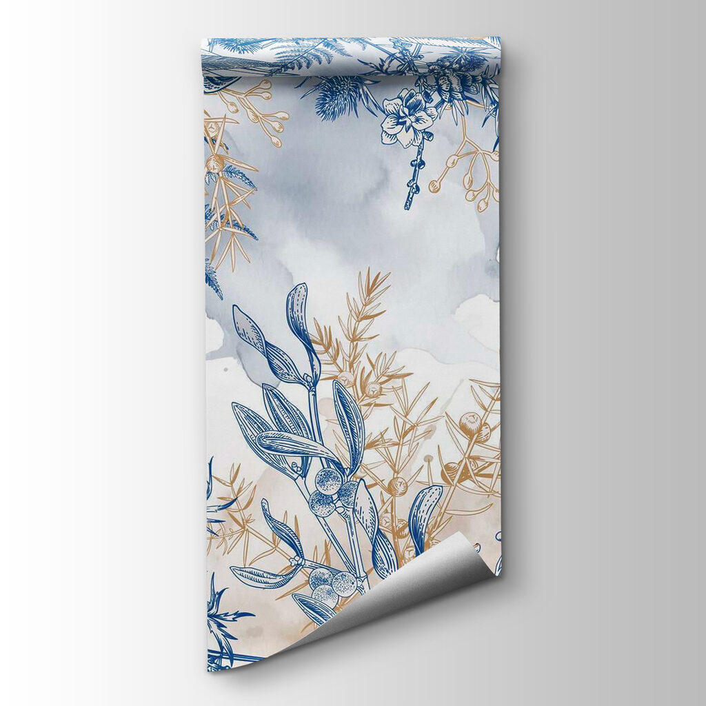 Blue and white floral pattern Blue and white floral pattern