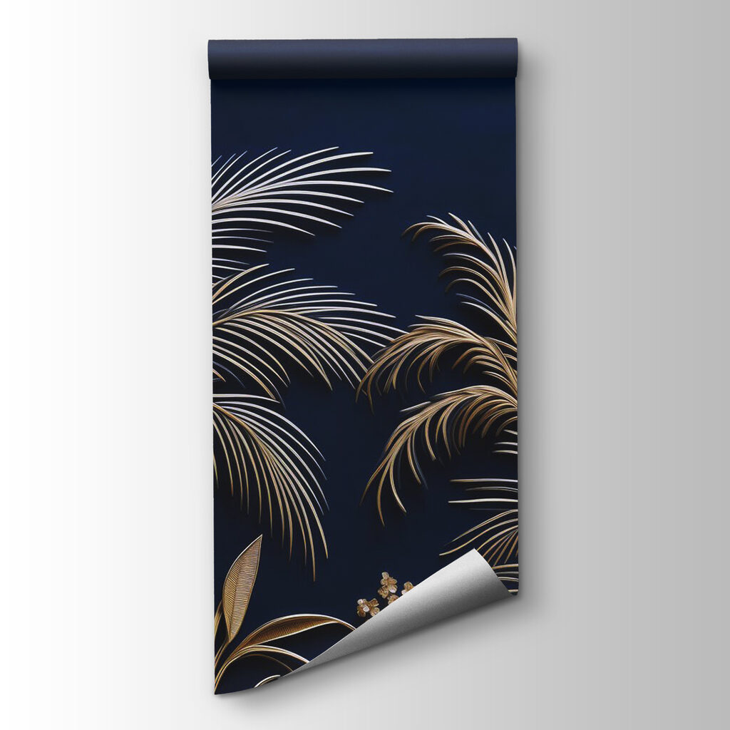 Tropical palms against a dark backdrop Tropical palms against a dark backdrop