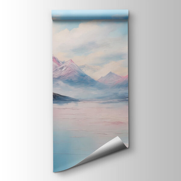 Painting of mountains and water