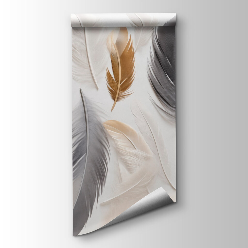 Group of feathers on a white surface Group of feathers on a white surface