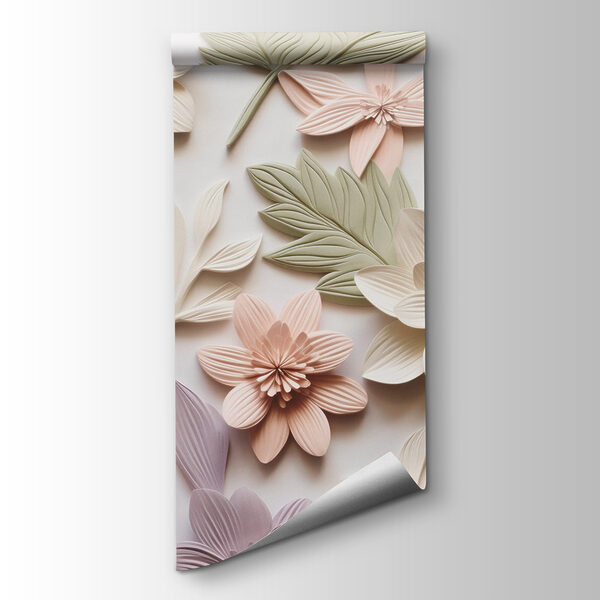 Group of flowers and leaves