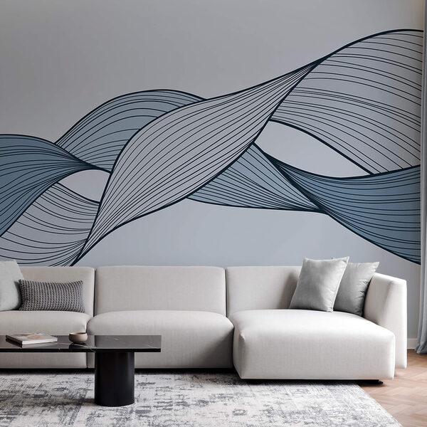 Lignes ondulées bleues et noires Lignes ondulées bleues et noires