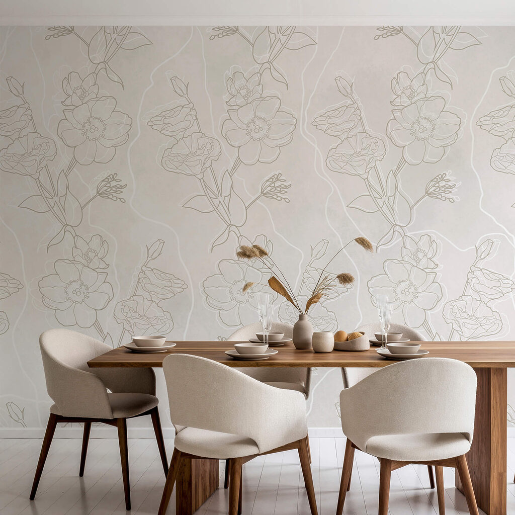 Motif floral blanc et marron Motif floral blanc et marron