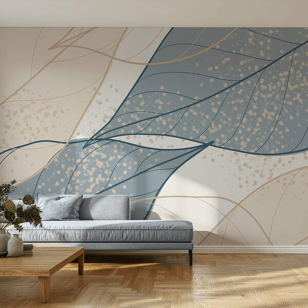 Papier peint Papier peint Les teintes douces des motifs de feuilles s'entremêlent (UGS : t00392)