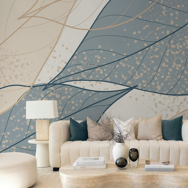 Les teintes douces des motifs de feuilles s'entremêlent Les teintes douces des motifs de feuilles s'entremêlent