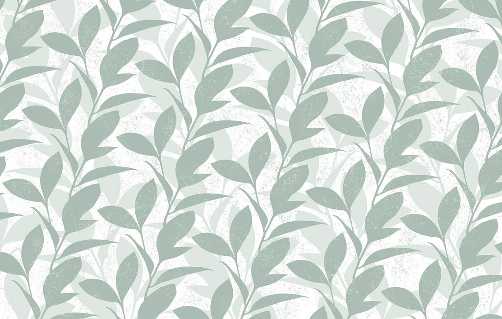 Pattern of leaves on a white background