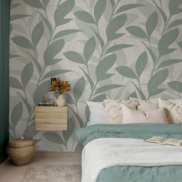 Motif de feuilles sur fond blanc