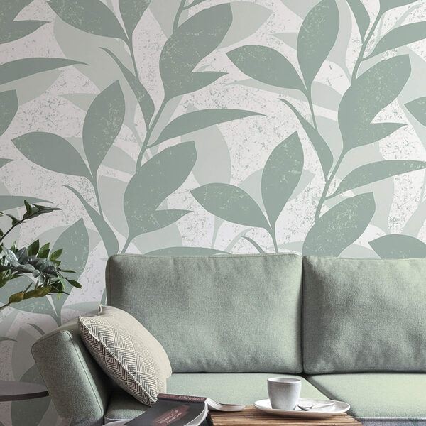 Motif de feuilles sur fond blanc