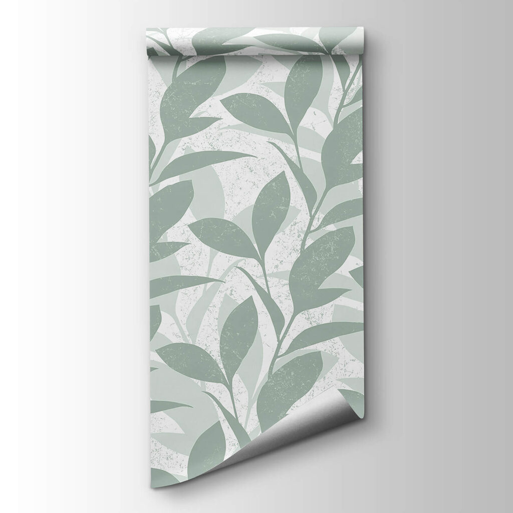 Pattern of leaves on a white background