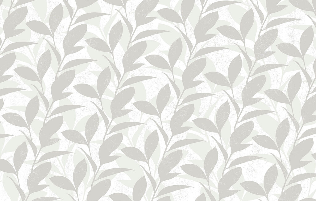 Pattern of leaves on a white background