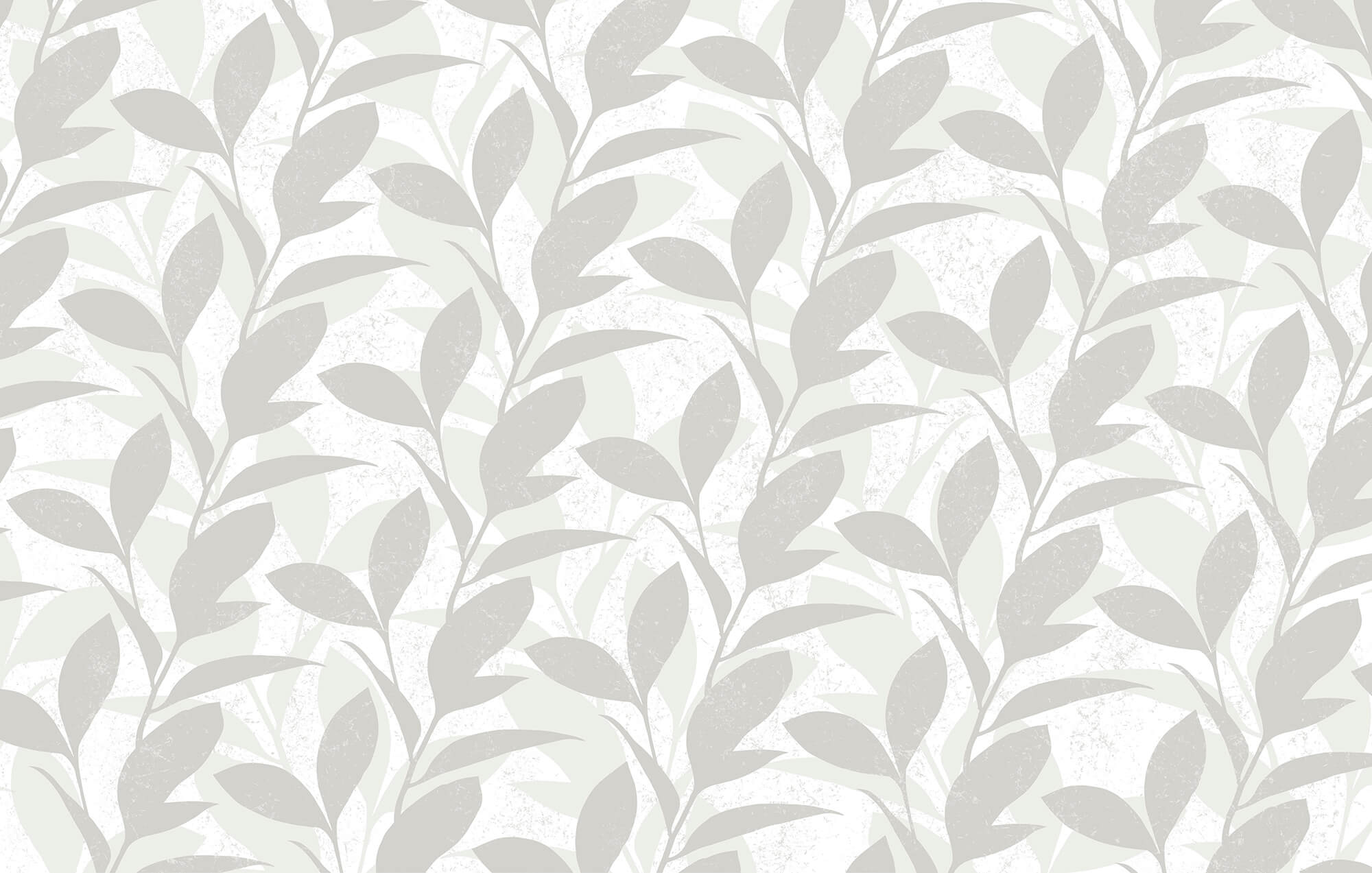 Pattern of leaves on a white background