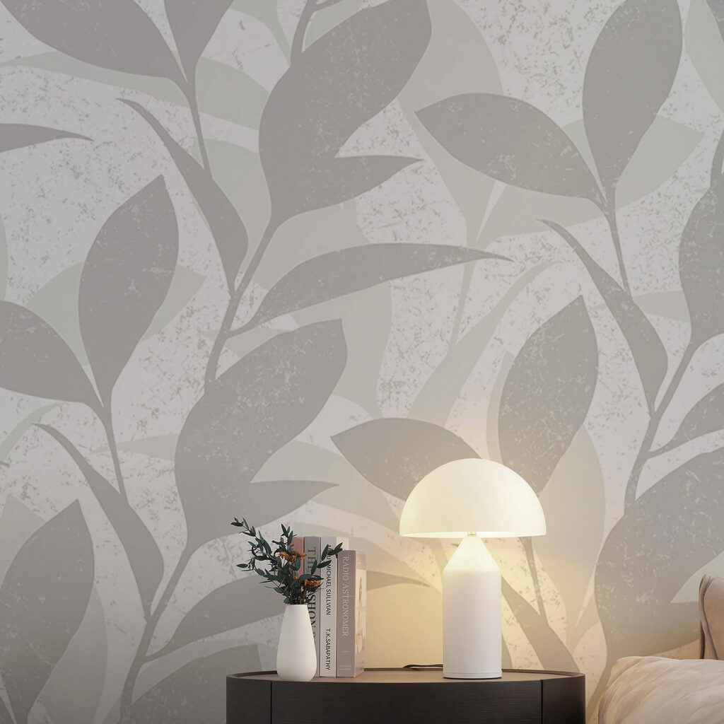 Motif de feuilles sur fond blanc