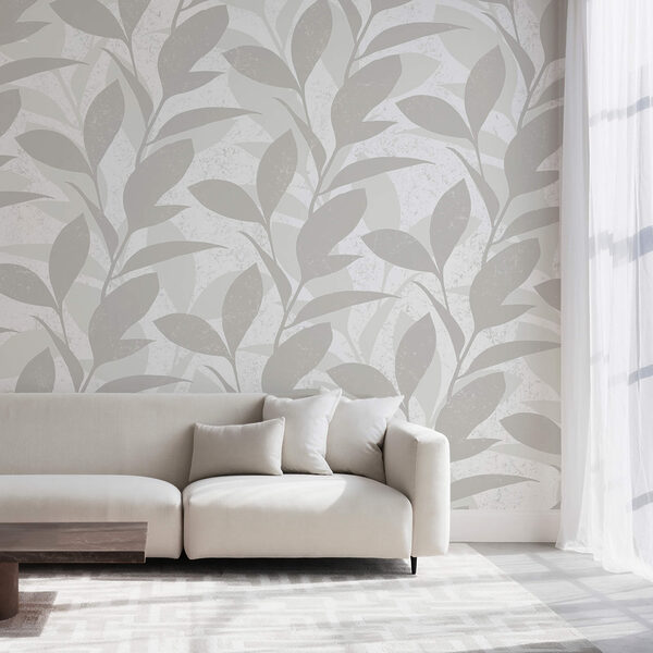 Motif de feuilles sur fond blanc