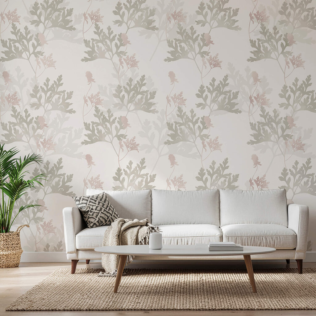 Motif de feuilles et de fleurs